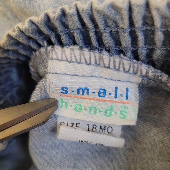 Vintage Small Hands Baby Shorts 18M Acid Wash Denim Catch a Wave Patch Cotton - Picture 6 of 8